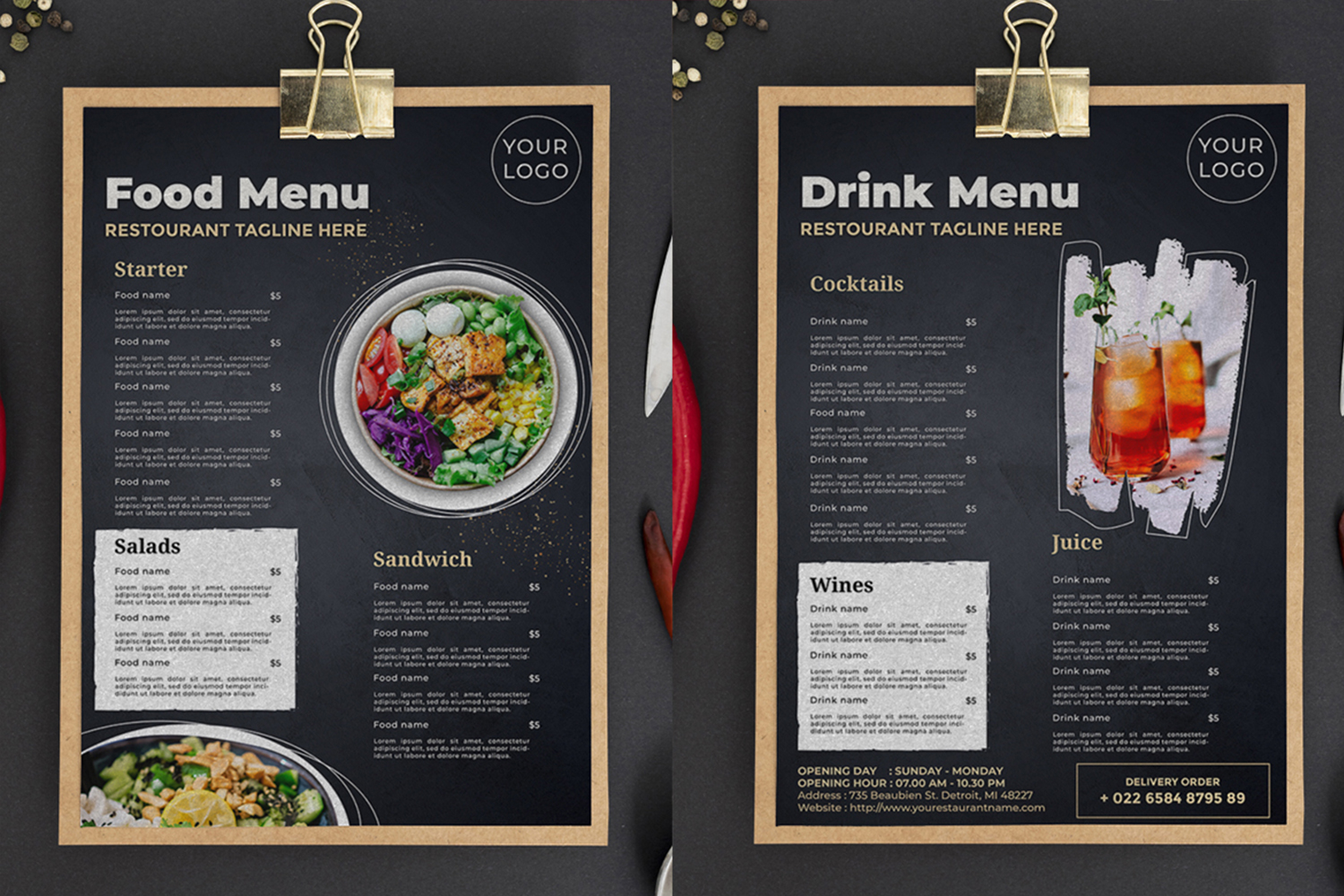 Restaurant Menu - Double Side