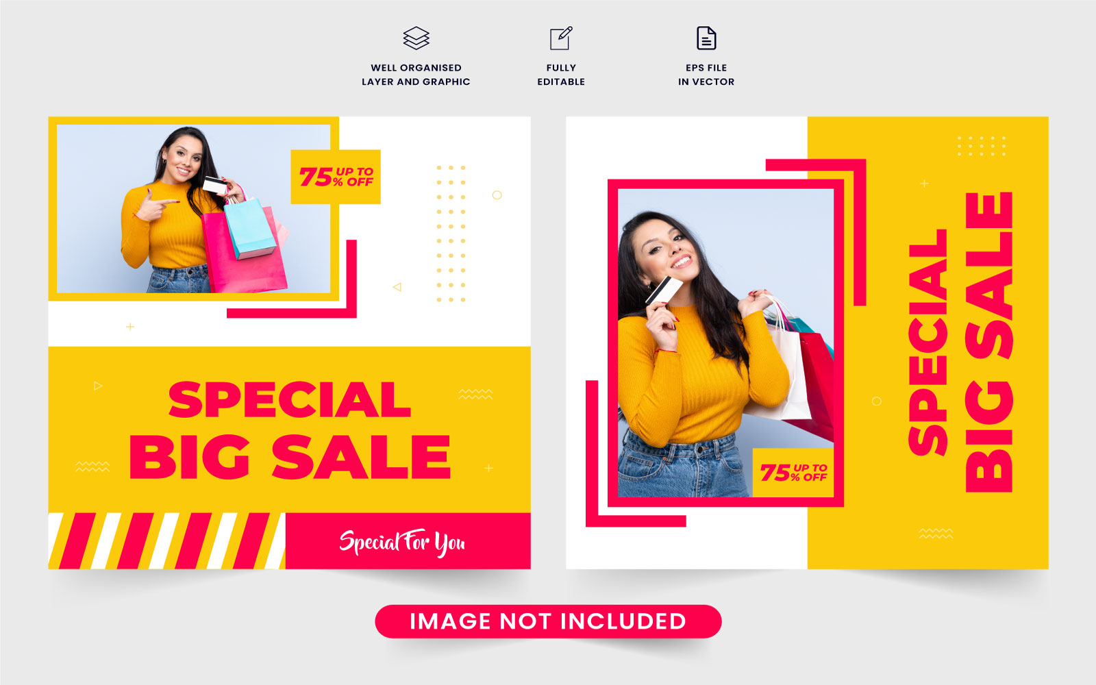 Mega sale social media post template