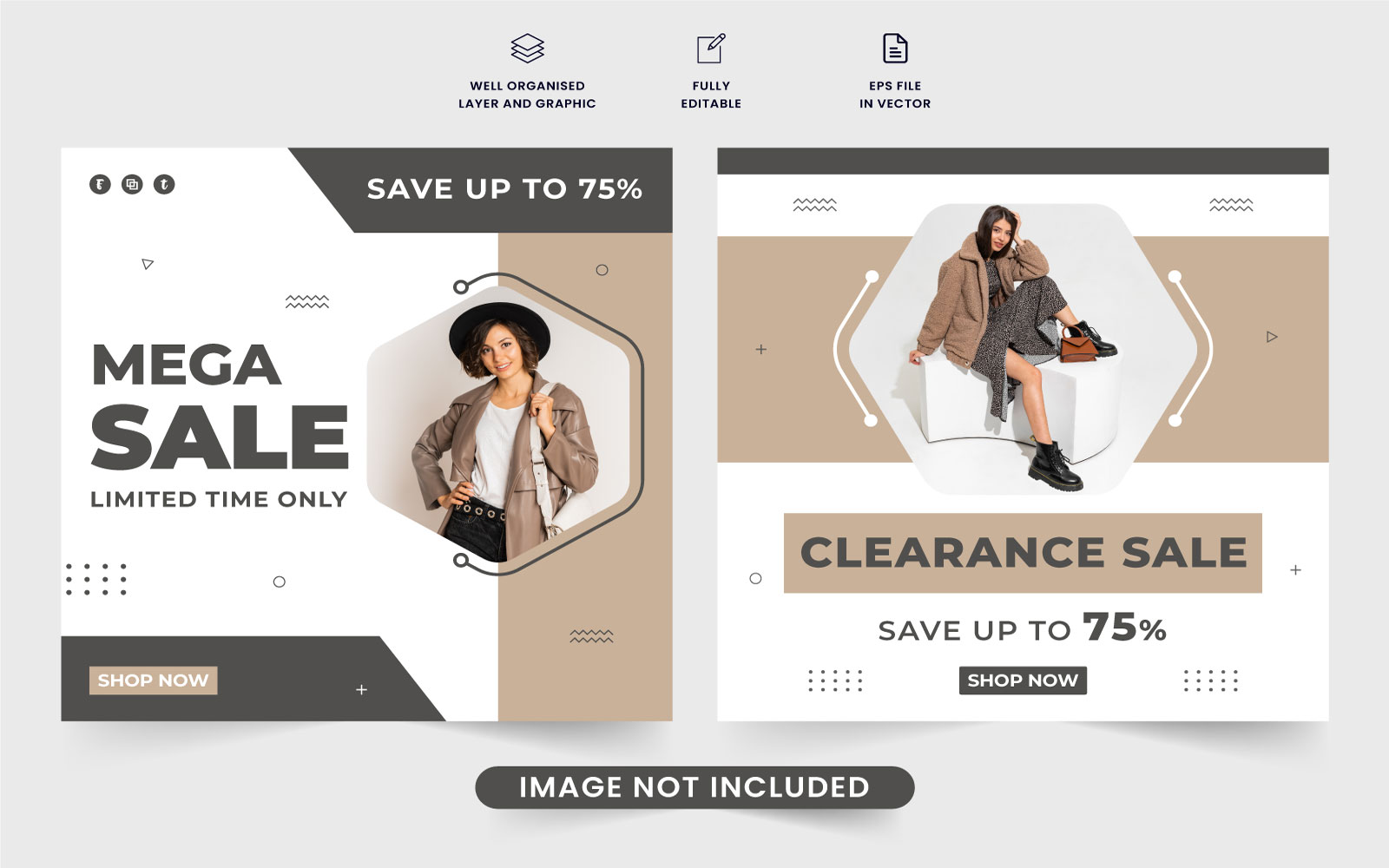 Store advertisement template vector