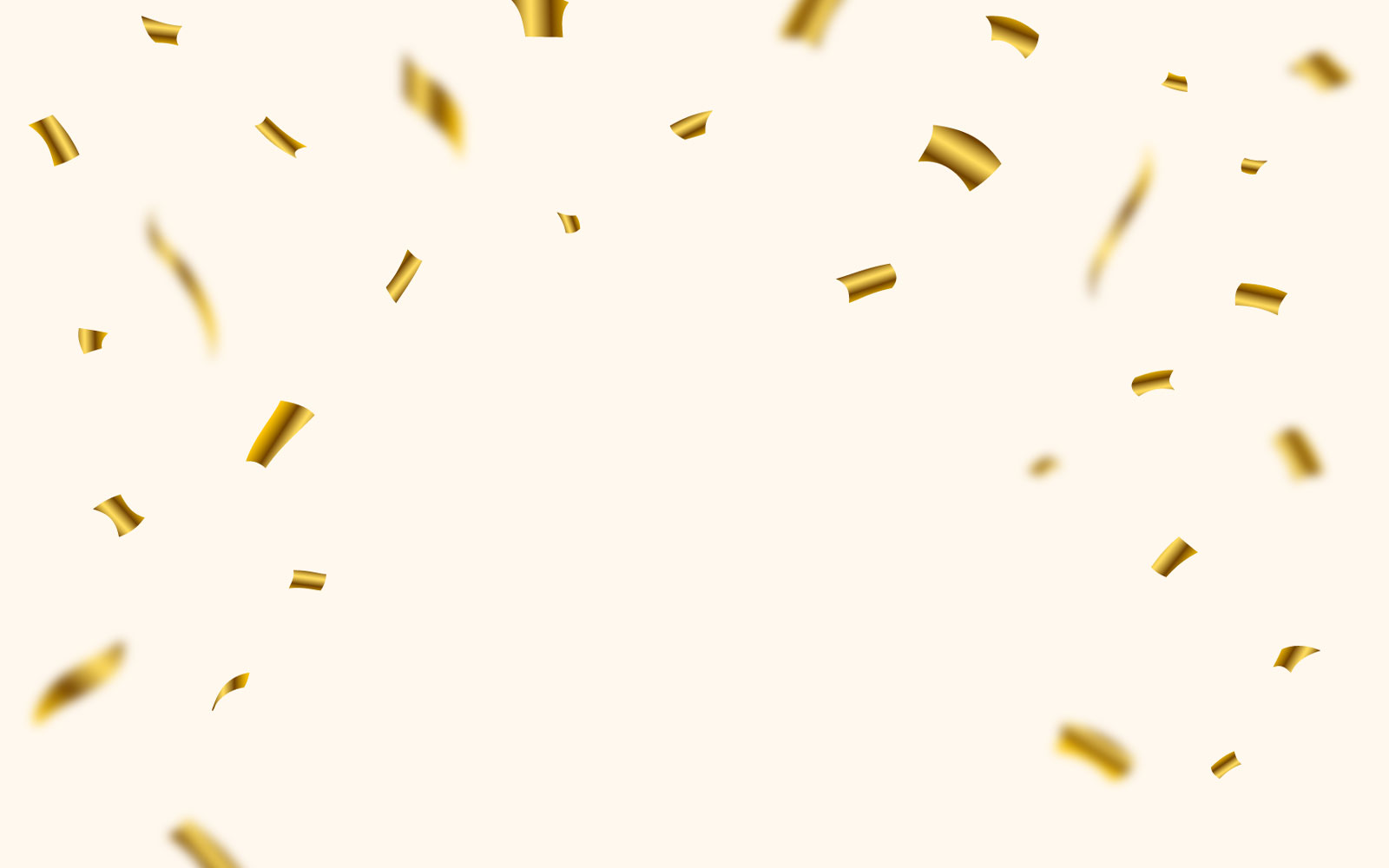 Golden Confetti and Ribbon Illustration