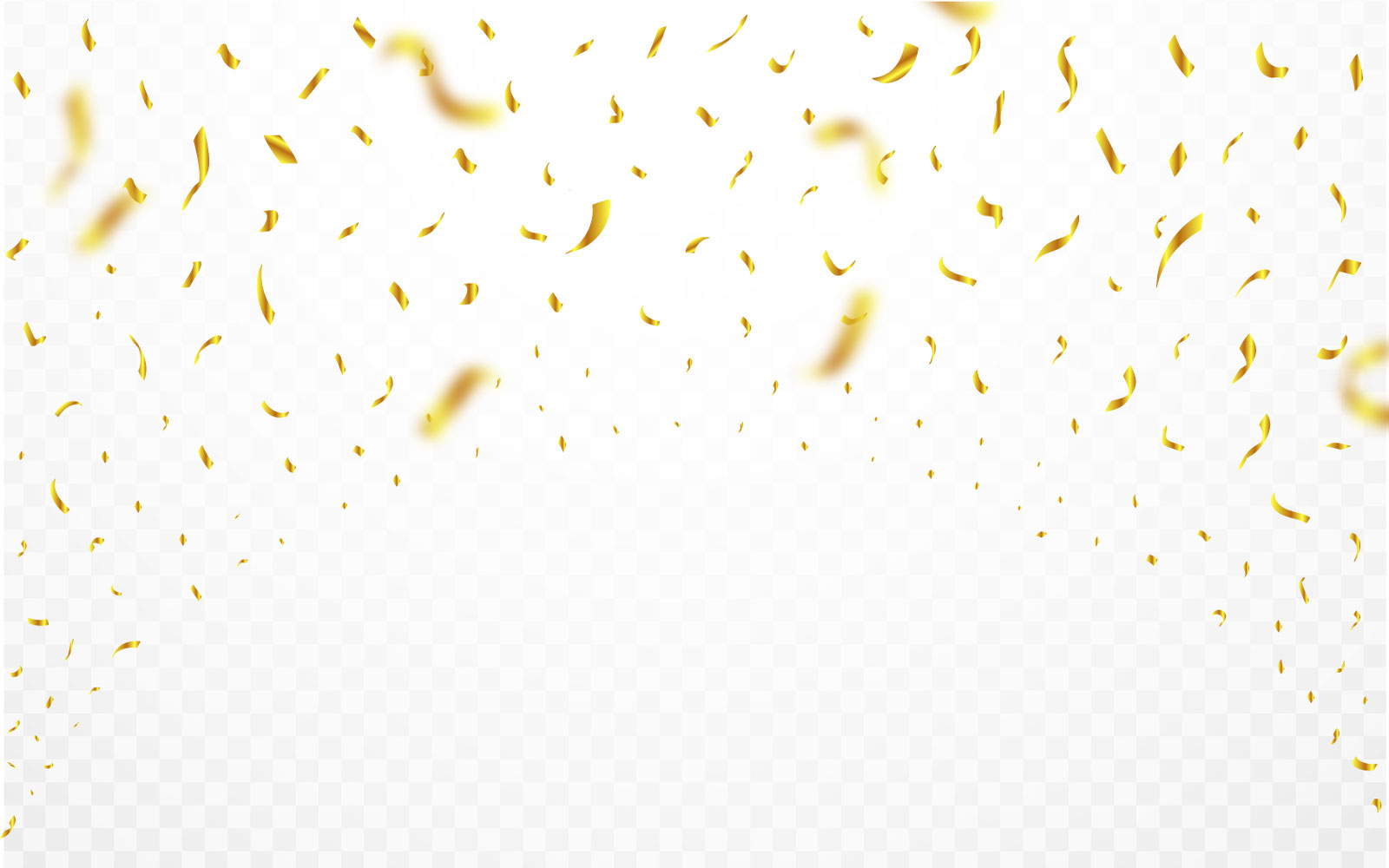 Party Confetti and Golden Ribbon Vector