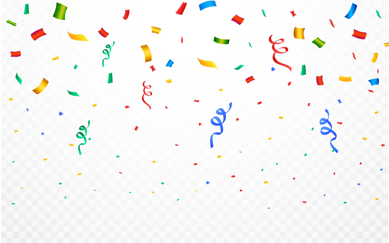 Multicolor Ribbon and Confetti Vector