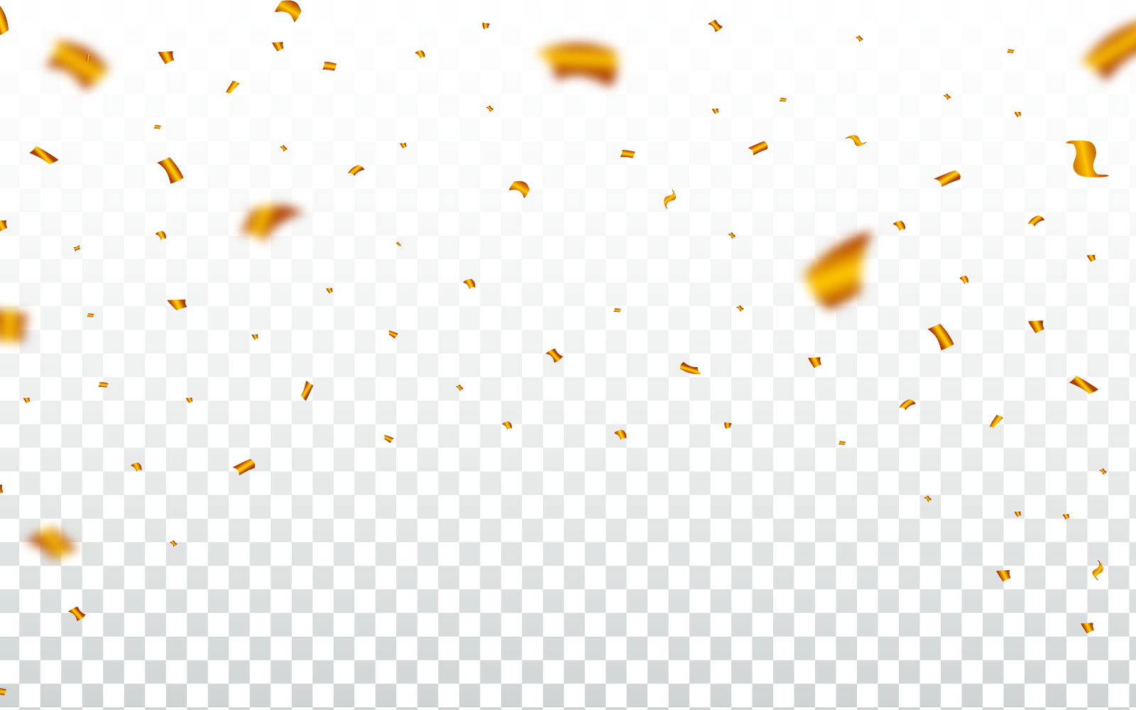 Golden Confetti and Party Tinsel Vector