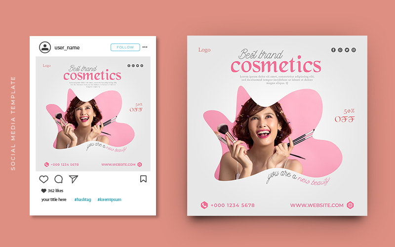 Cosmetic Promotion Social Media Post Banner Design