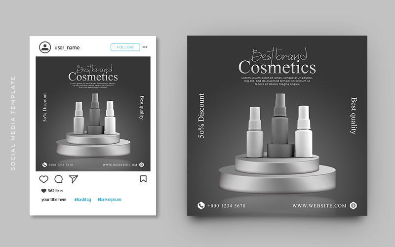 Cosmetic Product Promotion Instagram Post And Social Media Banner