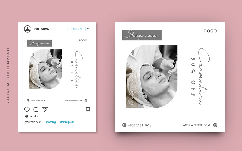 Cosmetic Product Promotion Instagram Post Template Design