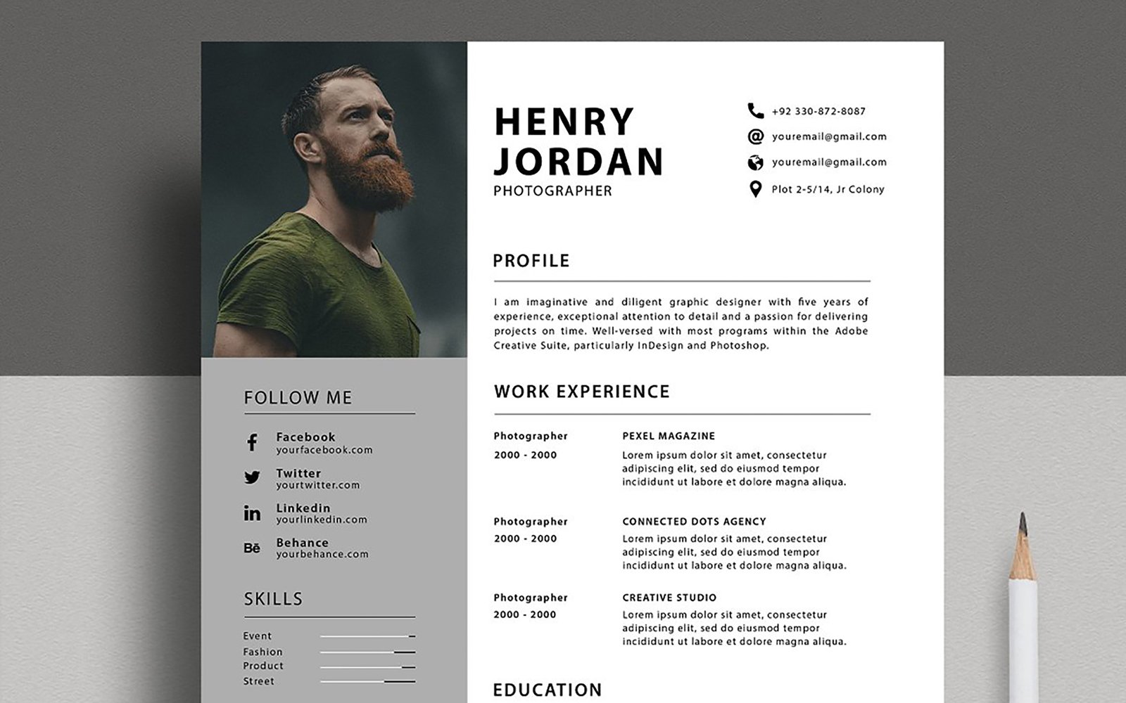 Clean Resume/CV Template 2