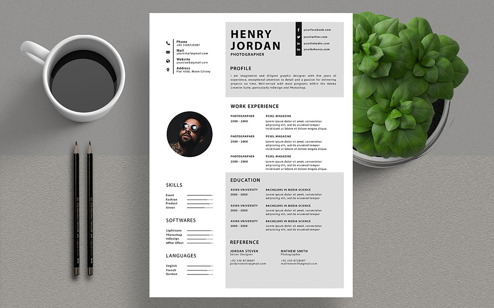 Minimalist Resume / CV Template 2