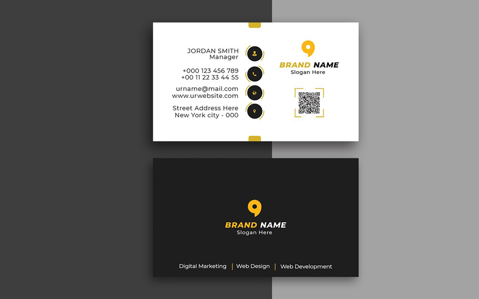 Yellow Corporate Business Card