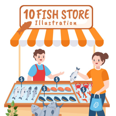 Store Seafood Illustrations Templates 293860