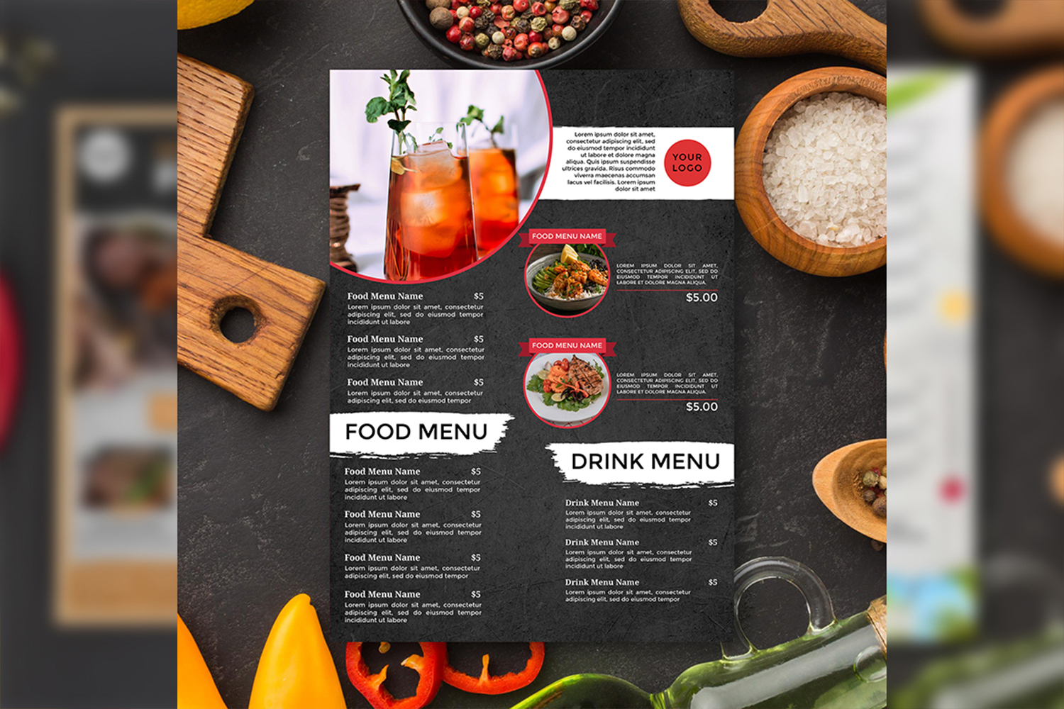 Food Restaurant Menu Template