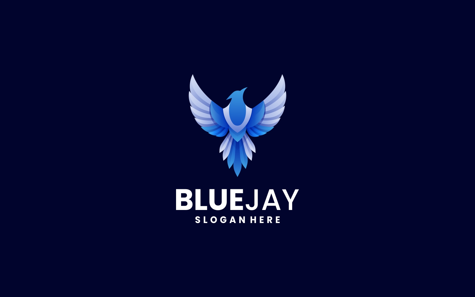 Logo bird blue jay silhouette style Royalty Free Vector