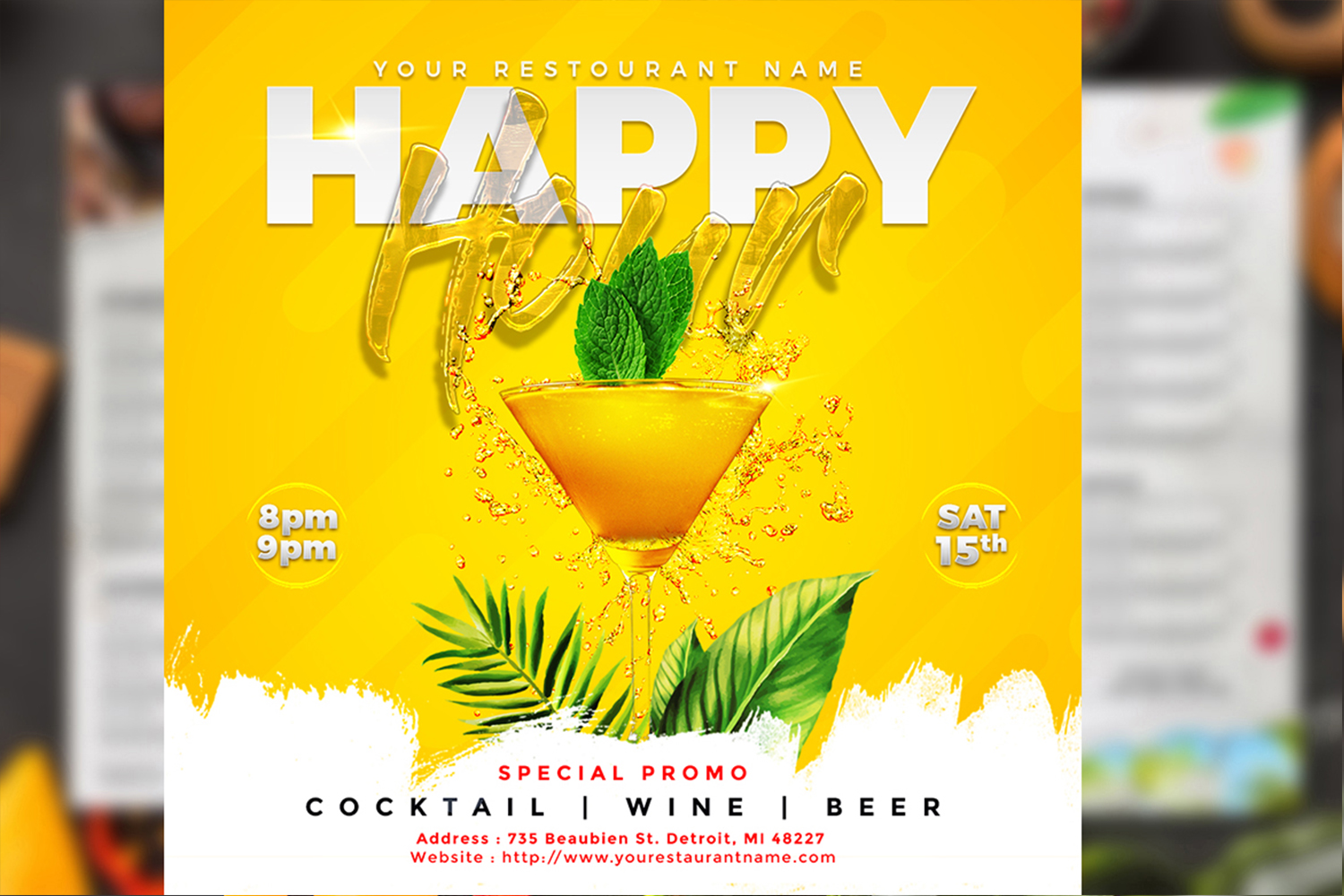 Happy Hour Party - Social Media Template