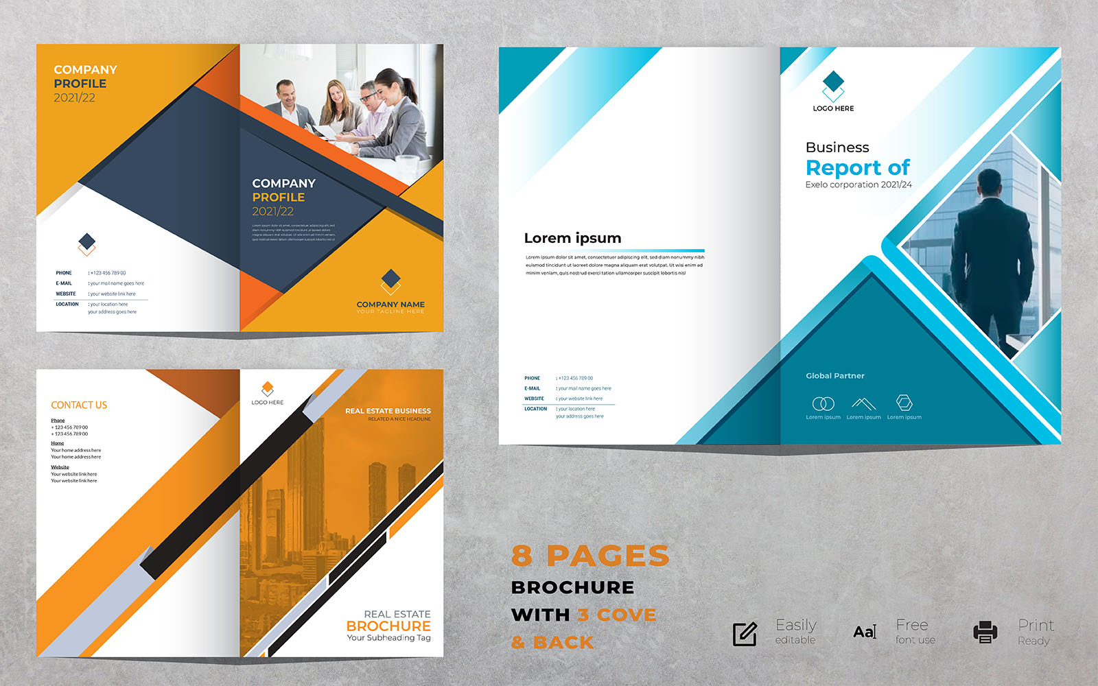 Corporate Brochure Design Template Annual Report Identity Template