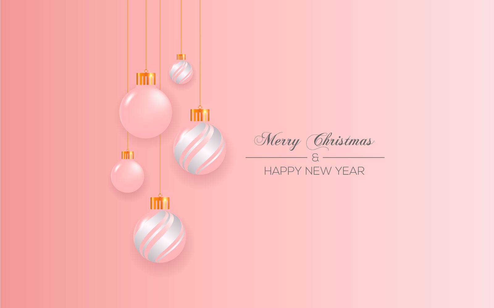 Collection Of Decorative Christmas Balls Pink Concept
