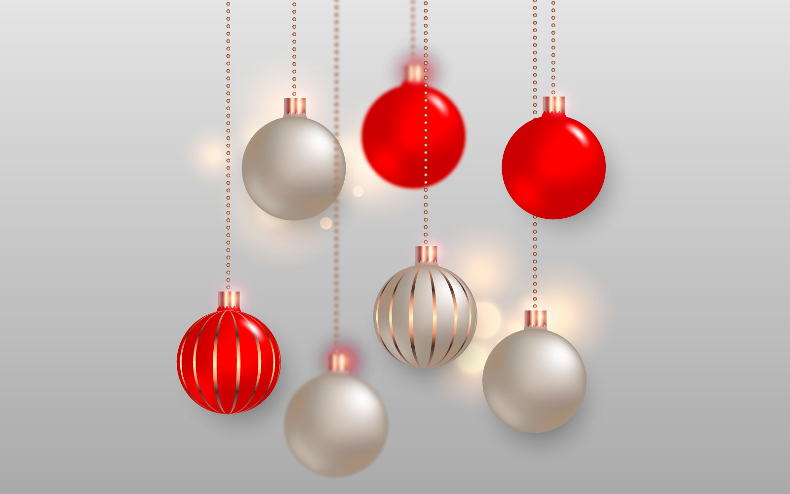 Christmas Balls Vector Set Design. Red Realistic Christmas Ball With Xmas Print And Patterns