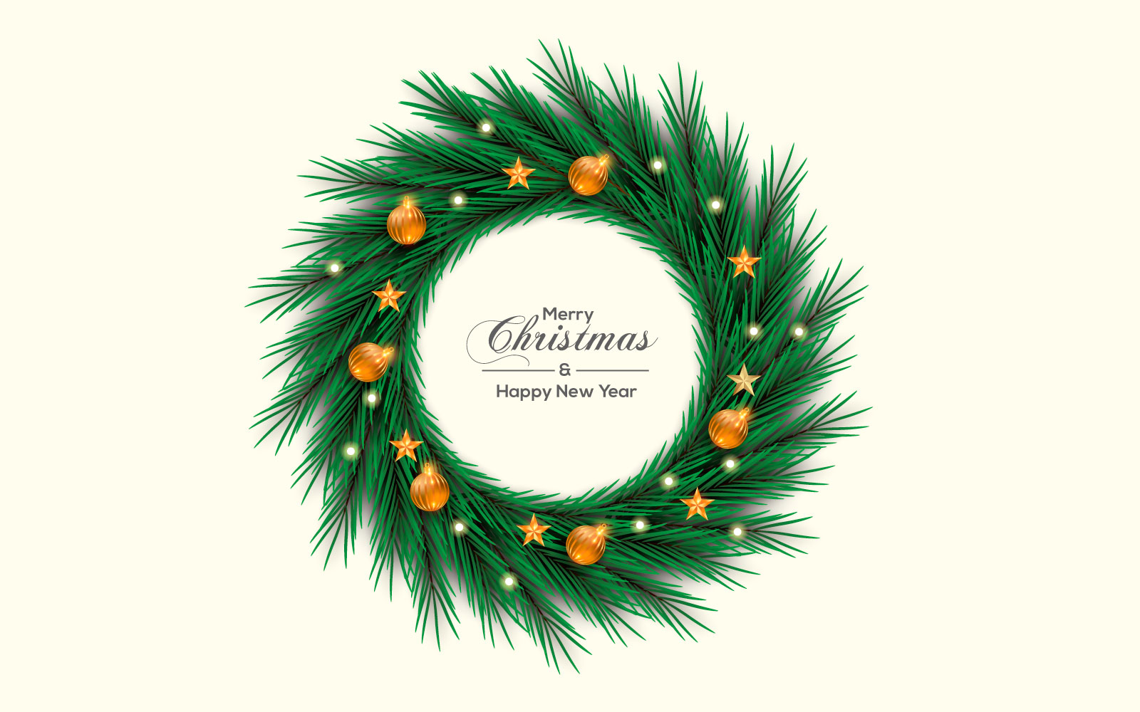 Christmas Wreath With Pine Branch White Christmas Ball  Style