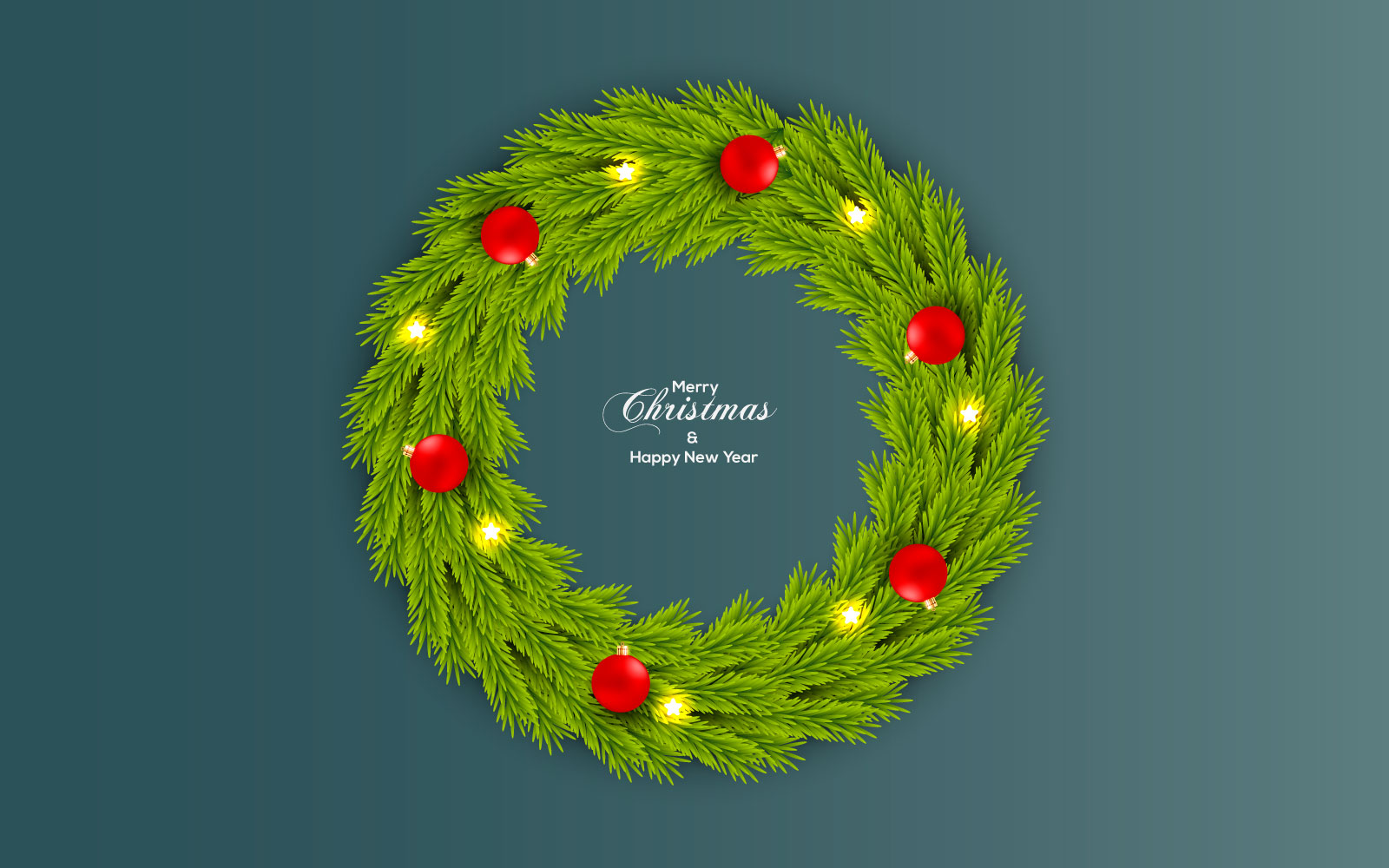 Christmas Wreath Decoration With Pine Branch