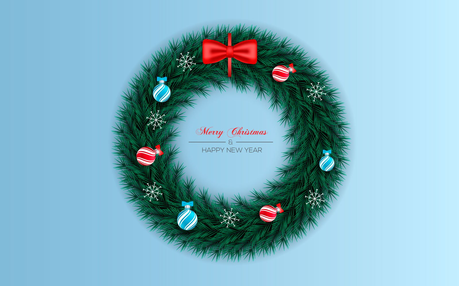 Christmas Wreath Decoration With Pine Branch Christmas Red Ball And Star