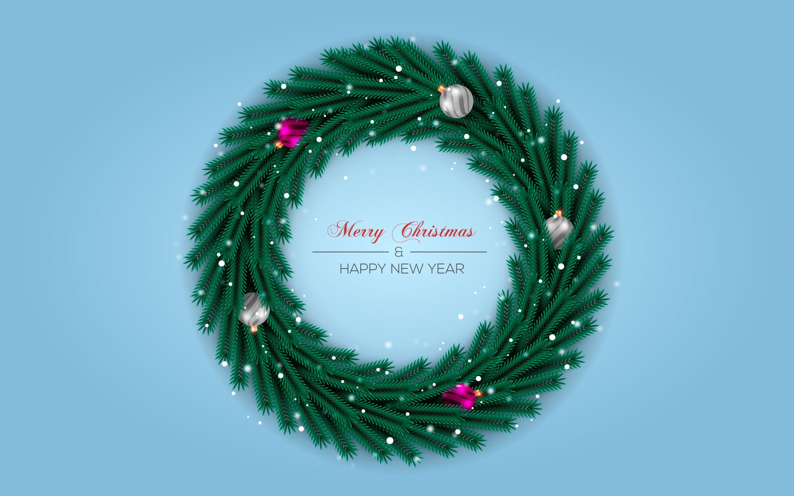 Christmas Wreath Decoration With Pine Branch Christmas White  Ball And Star