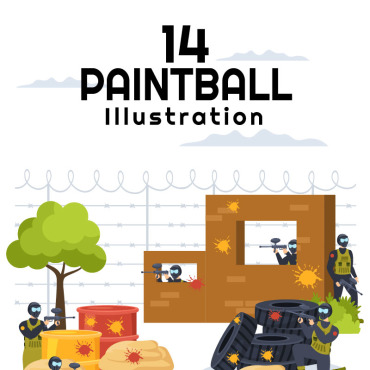 Game Paintball Illustrations Templates 294253