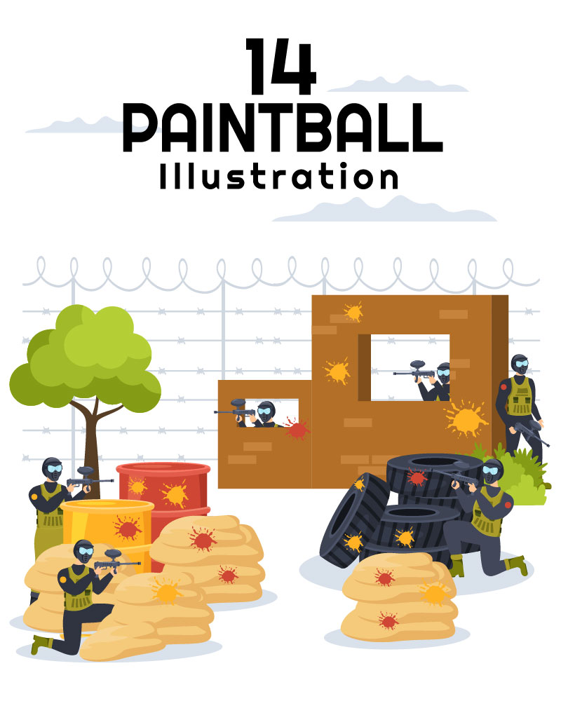 14 Paintball Game Illustration