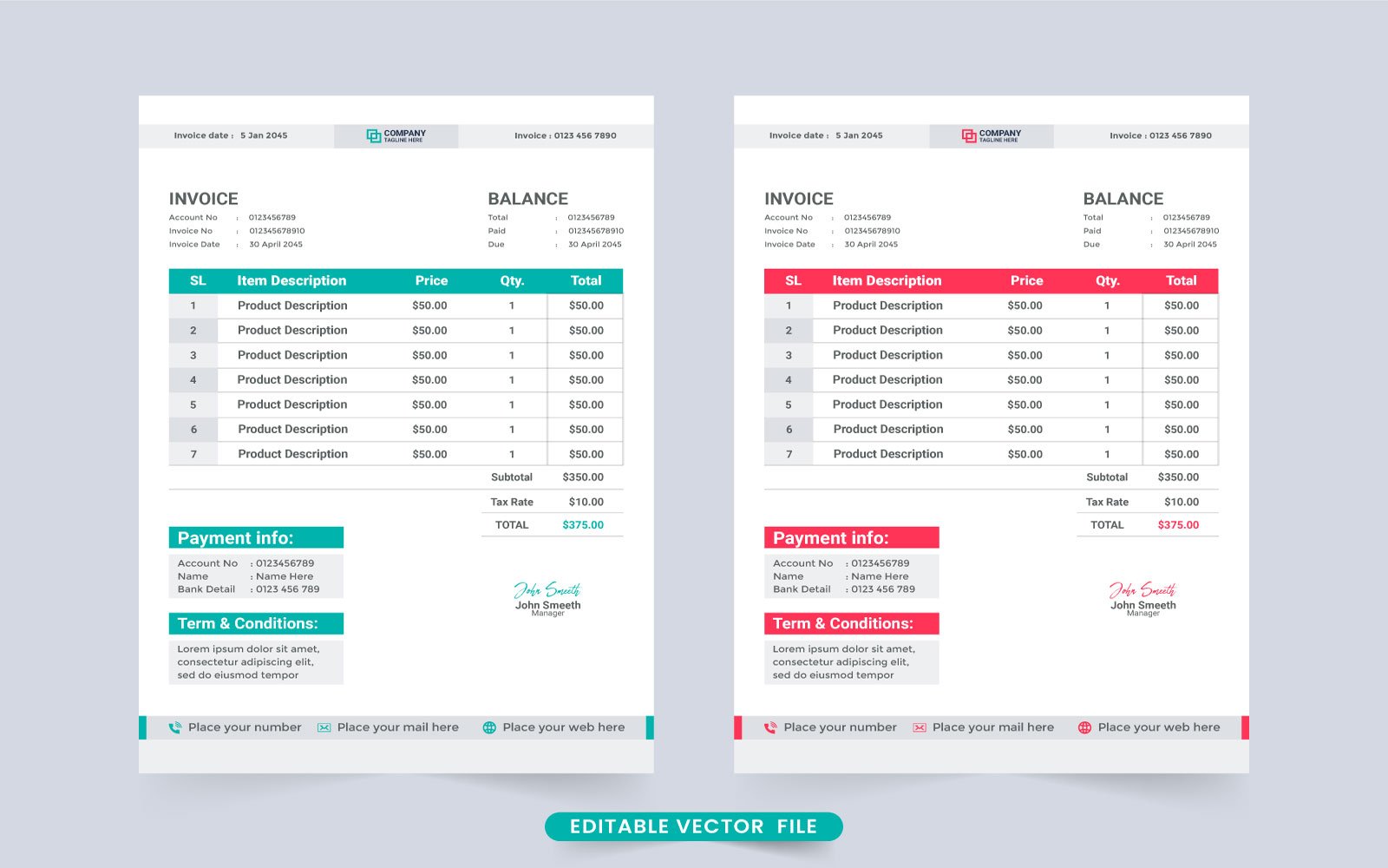 Creative Business Invoice Template