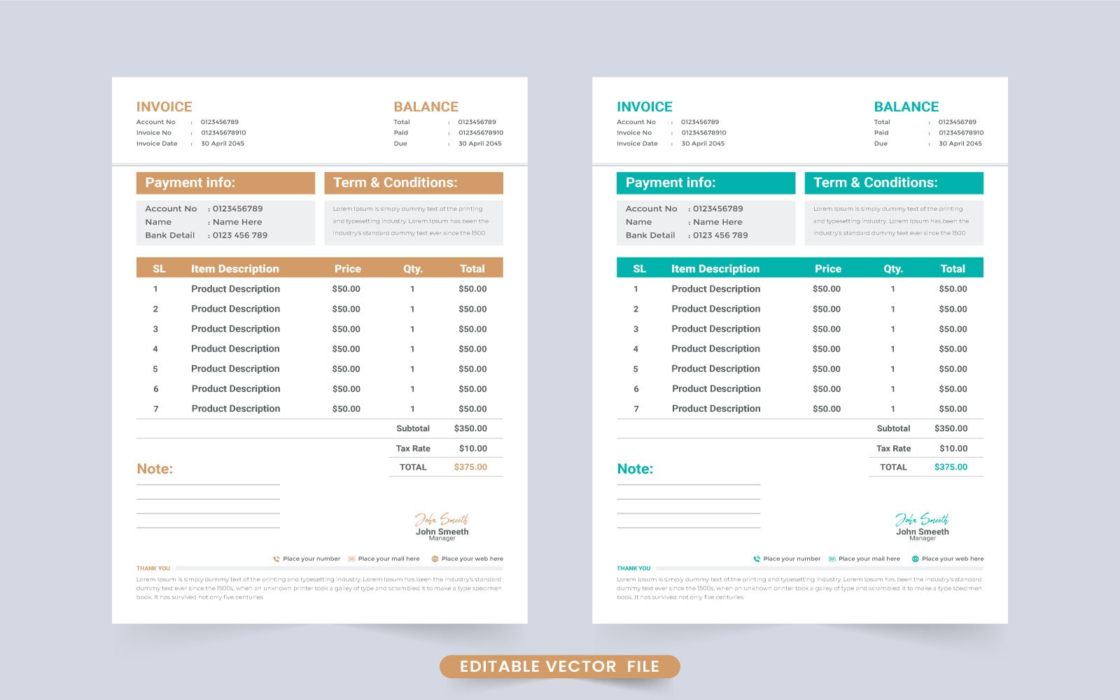 Business Cash Receipt and Billing Paper