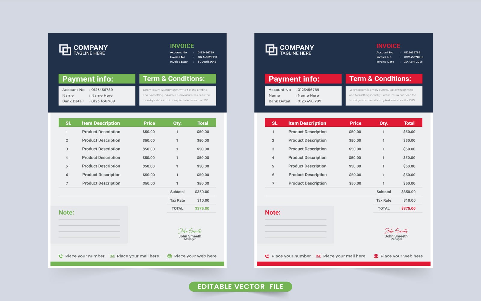 Creative Billing Paper and Invoice