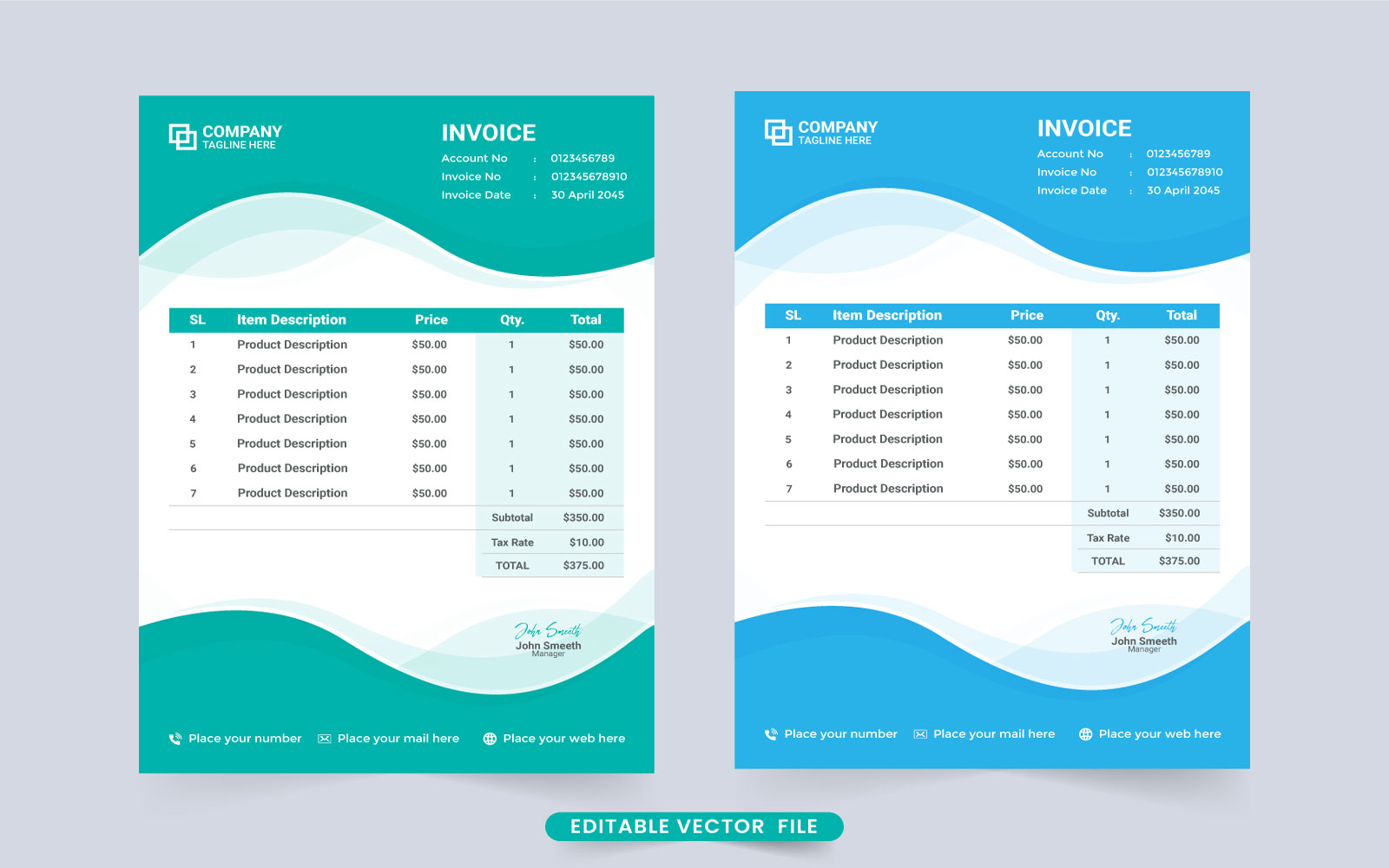 Creative Business Purchase Invoice