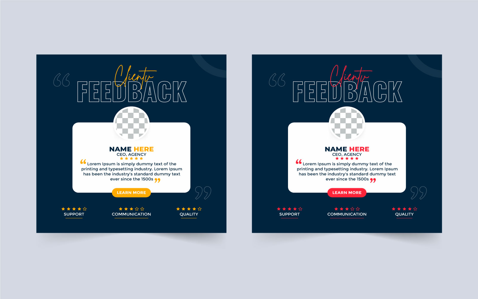 Client Testimonial Template Vector