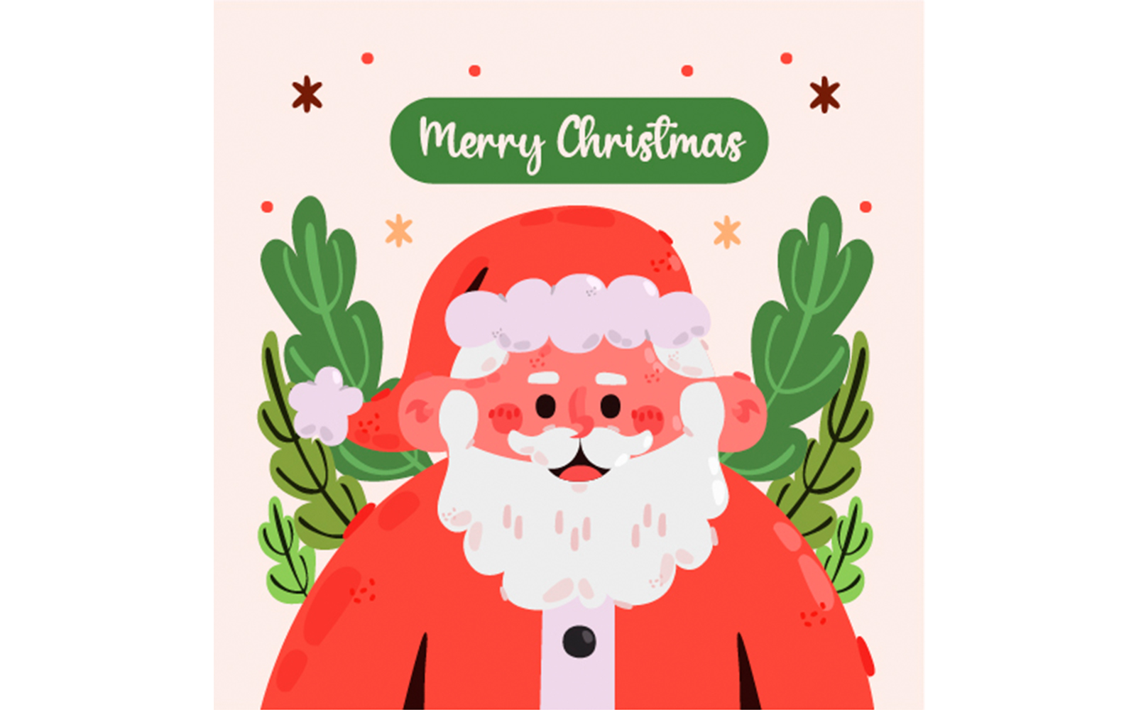 Merry Christmas Greeting with Santa Illustration
