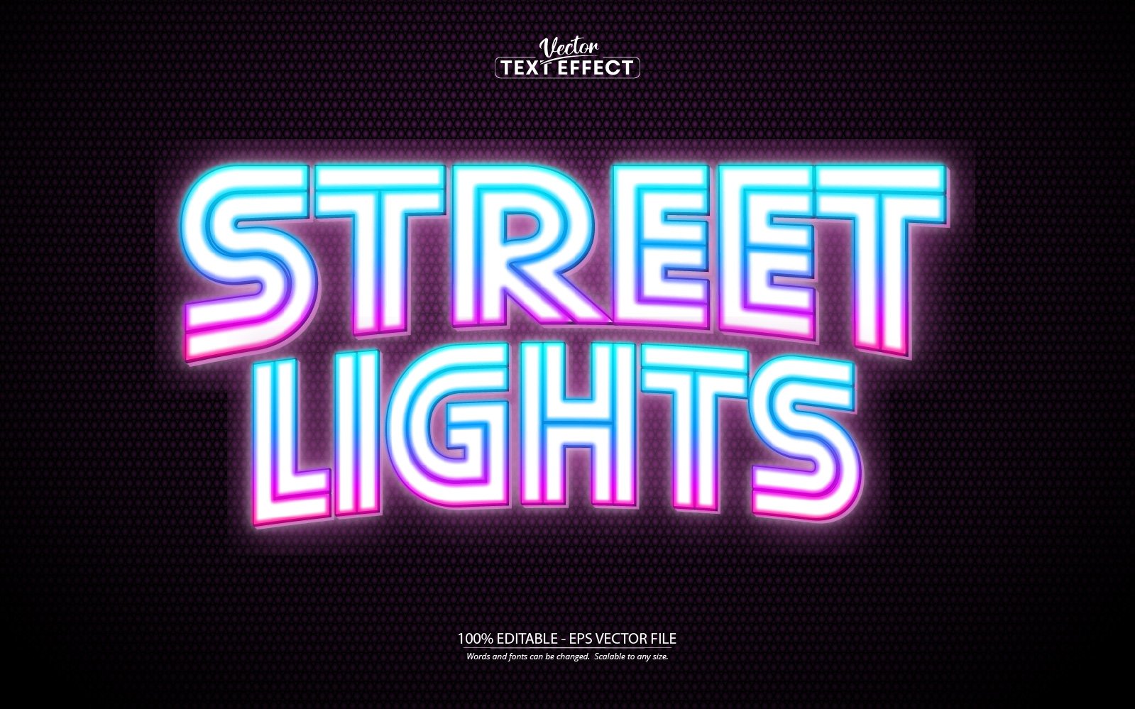 Street Lights - Editable Text Effect, Colorful Neon Lights Text Style, Graphics Illustration