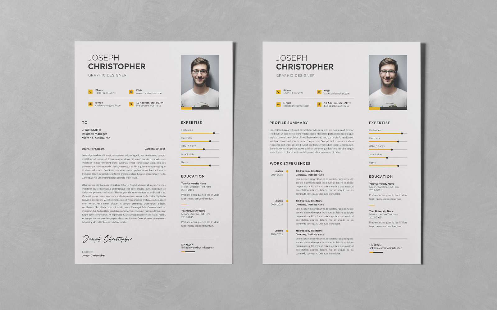 Resume/CV PSD Design Templates Vol 103