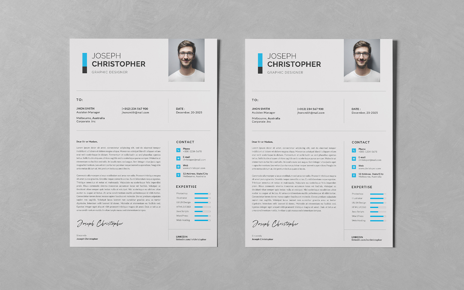 Resume/CV PSD Design Templates Vol 104