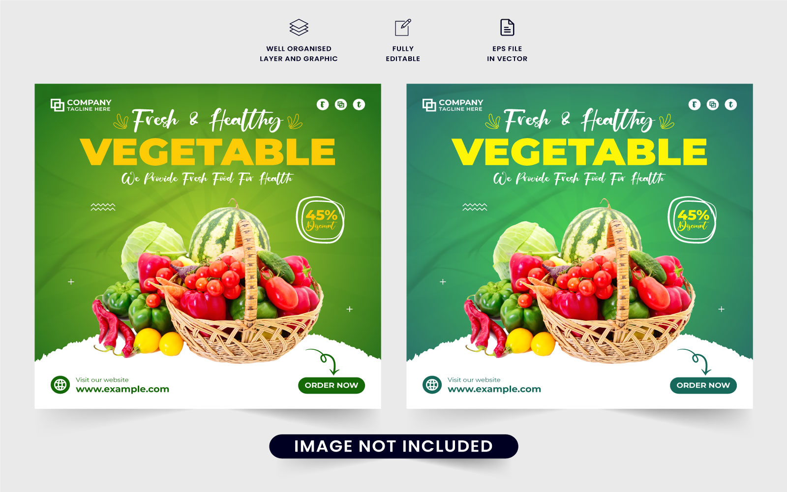 Organic food promotion template vector