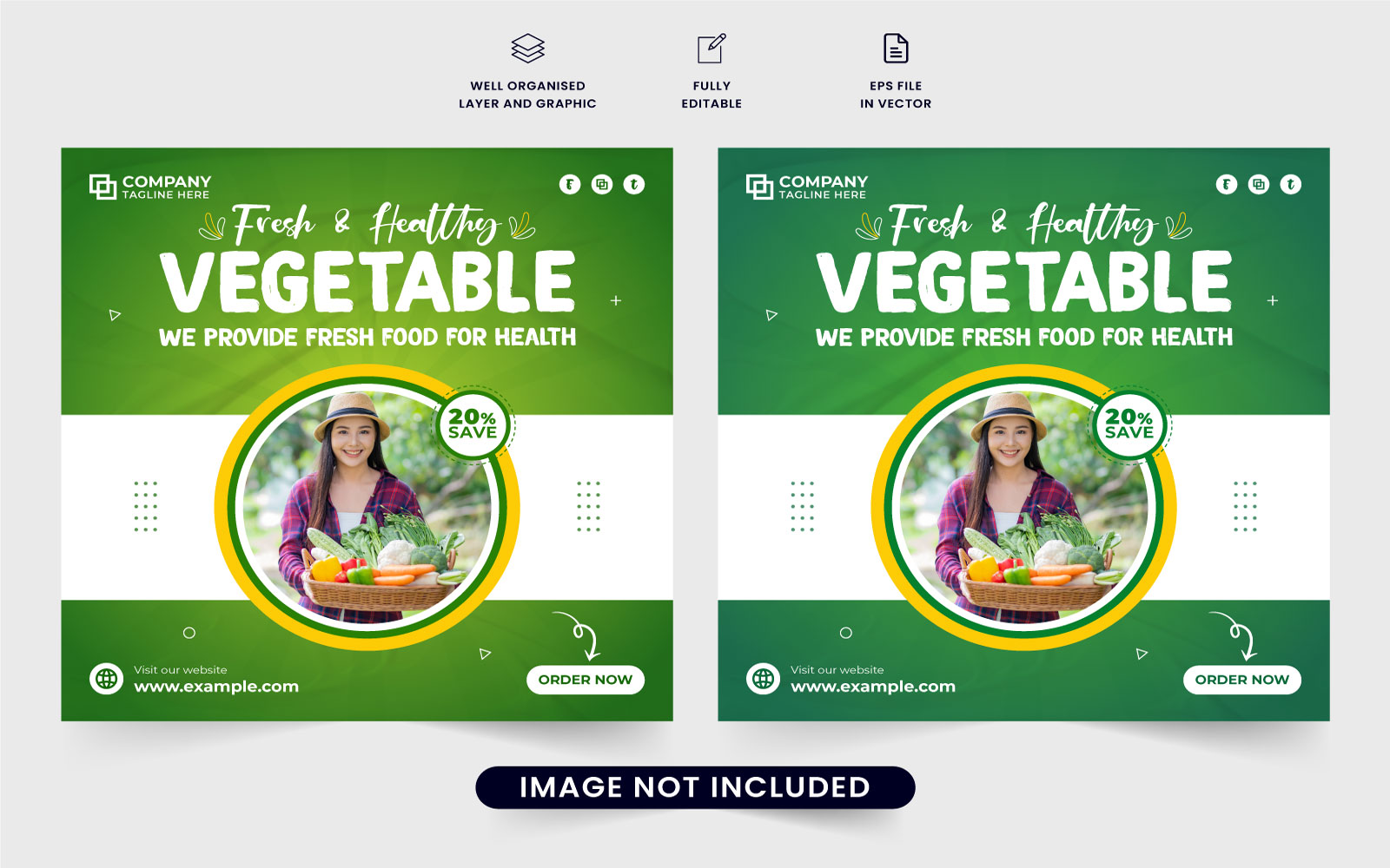 Healthy food promotion template vector