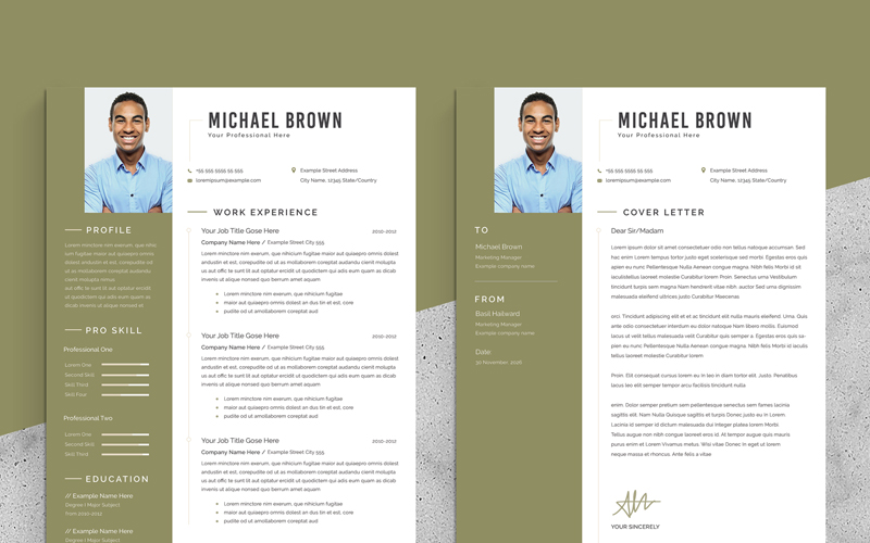 Simple Resume Template with Sidebar