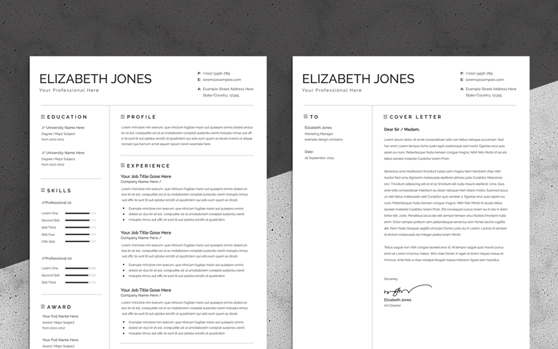 Simple Resume Template with Design