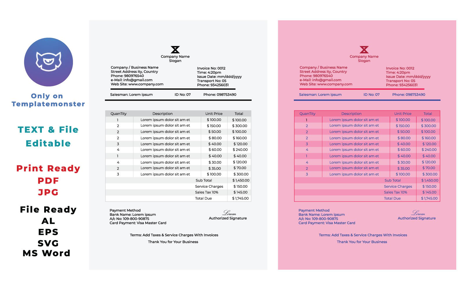 Business Invoice Flyer Corporate Identity Template