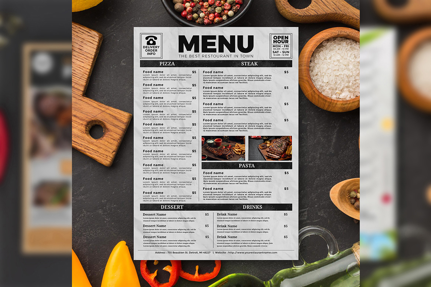 Modern Minimalist Menu Template