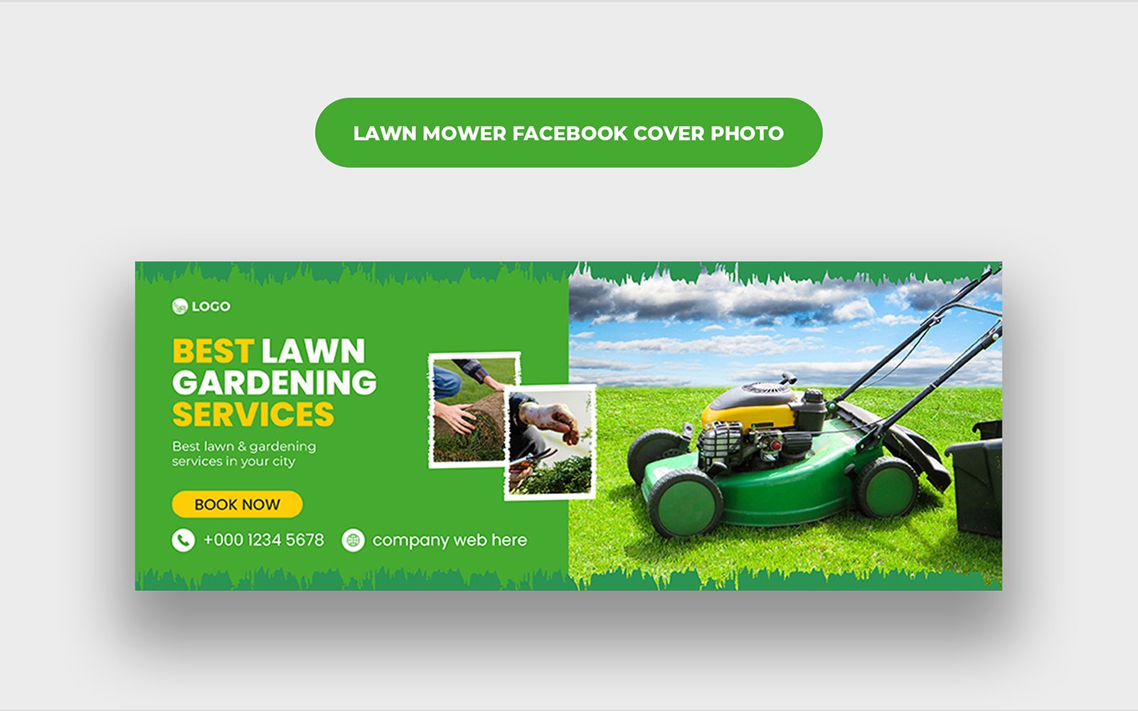 Lawn Mower Cover Photo Template