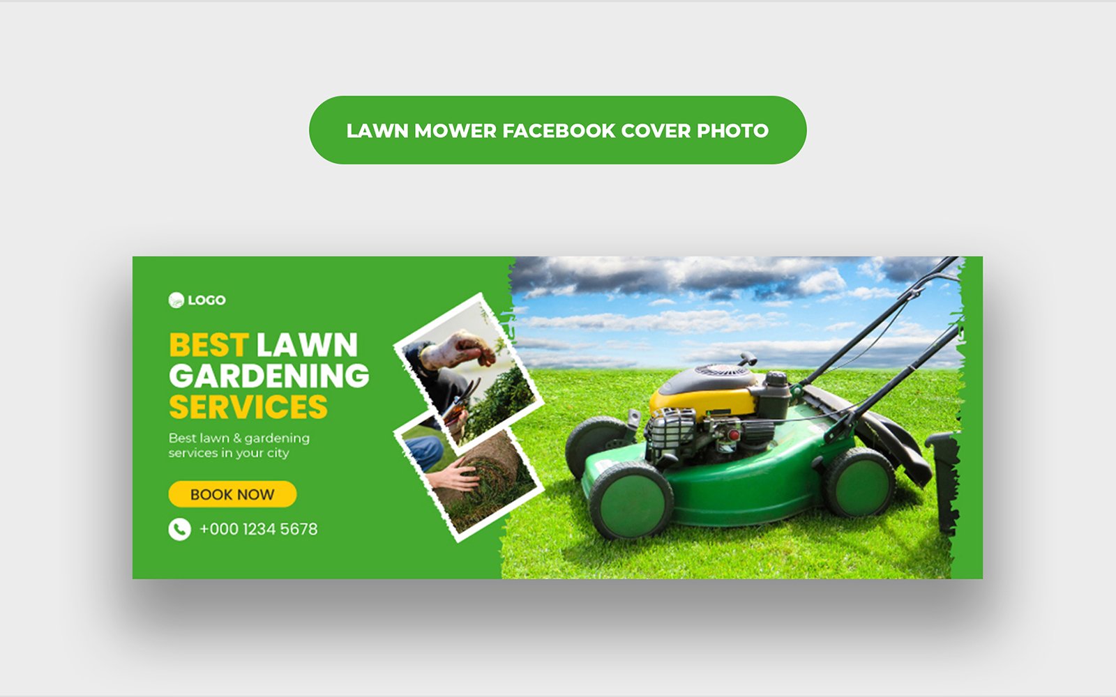 Lawn Mowing Social Media Cover Web Banner