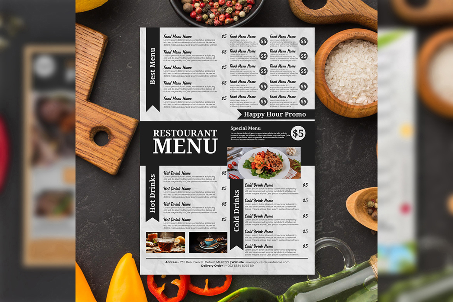 Minimalis Menu Flyer Template