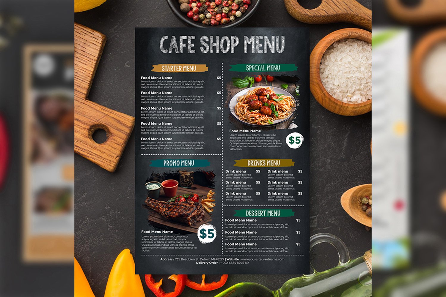 Black Cafe Menu - Flyer Template