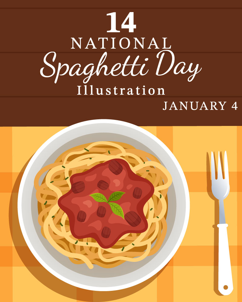 14 National Spaghetti Day Illustration