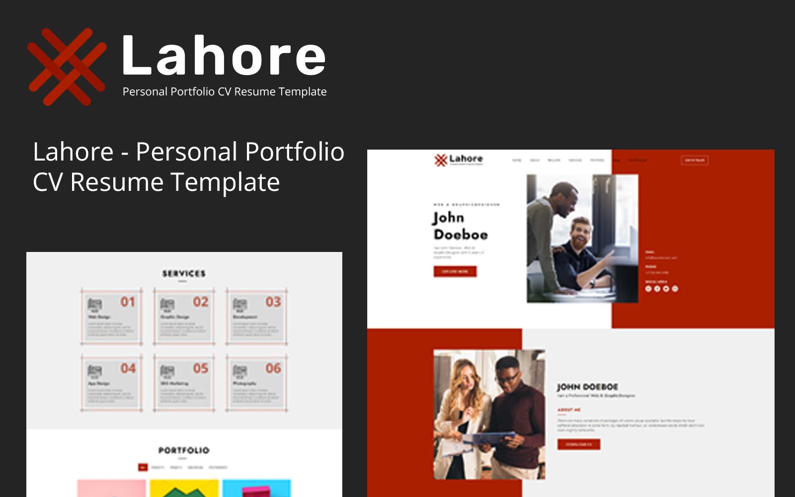 Lahore - Personal Portfolio CV Resume Template⁸