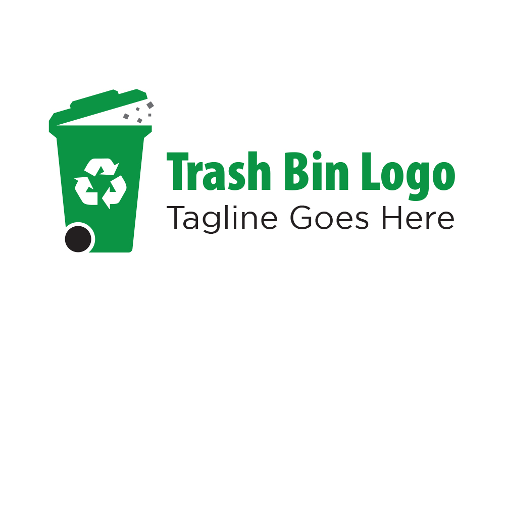 Modern Minimalist Trash Bin Logo Template