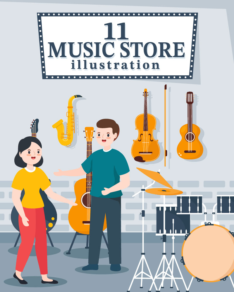 11 Music Shop Illustration