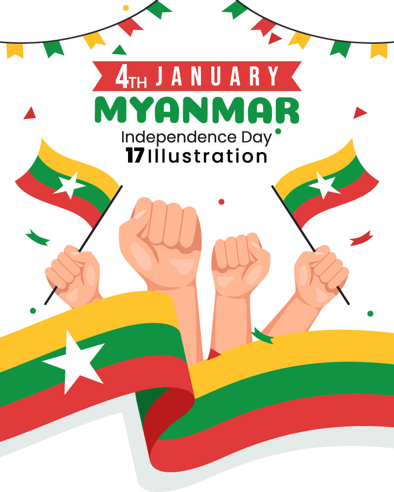 17 Myanmar Independence Day Illustration